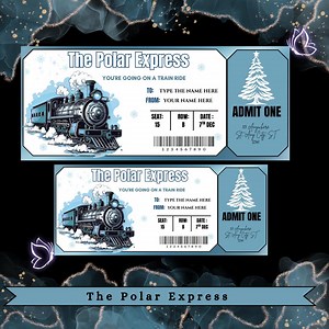 Polar Express Ticket Template, Surprise Ticket Reveal, North Pole Ticket, Travel Voucher, Christmas Ticket Template, Instant Download - Etsy