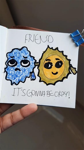 drawing the sun and a cloud with alcohol markers and acrylic markers #drawingtutorial #simpledrawing