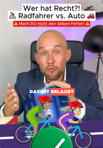 🚴‍♂️🚗 Radfahrer nebeneinander, für viele Autofahrer direkt ein Aufreger. Aber rechtlich ist die Sache nicht so einfach, denn das „Nebeneinander-Fahren“ ist grundsätzlich erlaubt. „ Am Ende stellt sich nur eine Frage: Wird der Verkehr dadurch wirklich behindert oder „nervt“ es einfach nur? Was ist deine Meinung?⚖️ Reaktion auf: @jessi.707🇹🇩 #Verkehrsrecht #Fahrrad #Anwalt #Fahrradweg #Auto