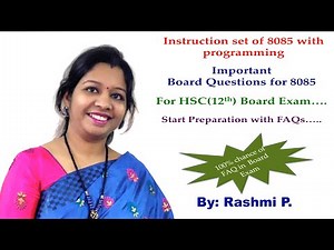 Important FAQ for HSC Board Exam of Microprocessor 8085 || Lecture 17 ||Board Question for 8085