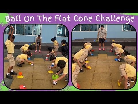 Ball On The Flat Cone Challenge || Fun reaction activity || Physical Education || Pegames