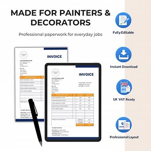 Painter & Decorator Invoice Template | Painting Invoice | Editable PDF and Canva | Trade Paperwork - Etsy Canada