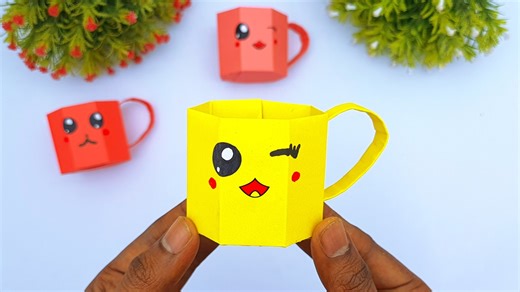 7.2K views · 24 reactions | Emoji cup making at home - Origami art and craft ideas - Homemade paper toy ideas - DIY projects #Crafts #OrigamiCup #PaperCup | Entertaining Arts | Facebook