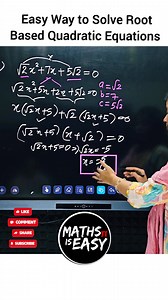 230K views · 1.8K reactions | Quadratic Equation Factorization, Root Based Quadratic Equations, Class 10 Maths #reelschallenge #viralchallenge #reelsfacebook #mathskills #quadraticformula #maths | Maths is easy | Facebook