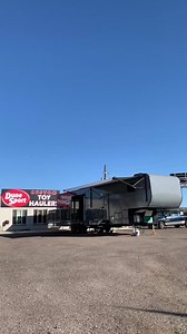 3.1K views · 70 reactions | One of a kind, fifth wheel toy hauler with side patio and 2 slide outs. Built in genset, solar, G rated tires, self leveling, ect - build yours today! | Dune Sport | Facebook