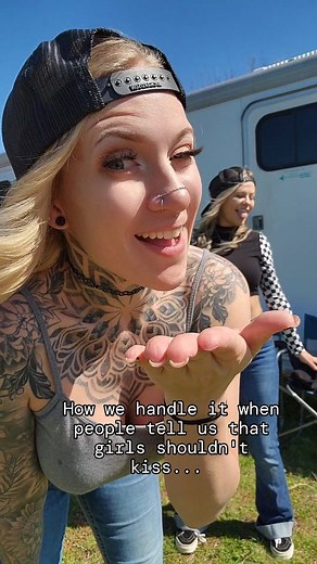 Lacy Scott on Instagram: "Cause we love it.... #girlswholikegirls #girlswithtattoos #bi #explore #explorepage✨"