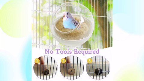kathson Plastic Bird Nest Chewproof Small Bed with mat Hanging House Hut Bird Cage Breeding Hatching Nest Washable Parakeet Nest for Parrot Budgie Love Bird Canary (White)
