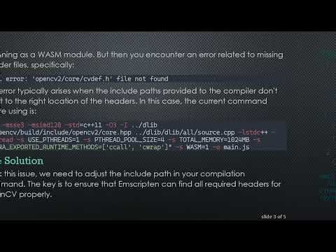 Resolving Compilation Issues of C+ + Code to WASM with Emscripten