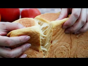 Super Soft and Fluffy Pumpkin Bread 南瓜炼乳手撕吐司 中种法