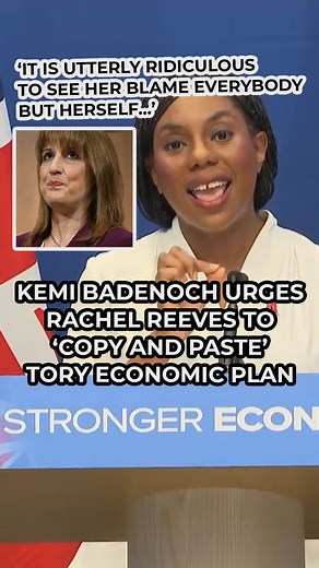 103K views · 3.7K reactions | Kemi Badenoch slates Rachel Reeves for 'blaming everybody except herself' when it comes Britain's economy, as she urges the Chancellor to 'copy and paste' the Conservatives plans. | GB News | Facebook