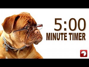 5 Minute Timer for PowerPoint and School - Alarm Sounds with Dog Bark