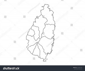 St Lucia Outline Map Detailed Isolated: vector de stock (libre de regalías) 1015075120 | Shutterstock