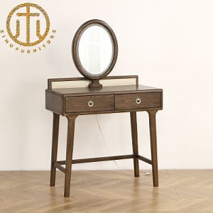 [Hot Item] Solid Wood Dressing Table with Mirror Modern Bedroom Furniture