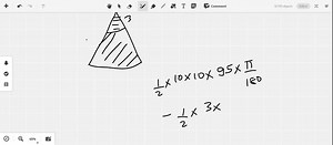 Wiper The Ford Model A, built from 1928 to 1931, had a single windshield wiper on the driver's side. The total arm and blade was 10 in. long and rotated back and forth through an angle of 95^∘ . The shaded region in the figure is the portion of the windshield cleaned by the 7 -in. wiper blade. What is the area of the region cleaned? (FIGURE CANNOT COPY) | Numerade