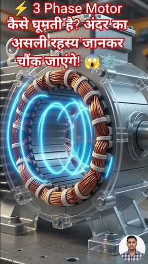 How Does a 3-Phase Motor Rotate? #shortvideo #3phaseinductionmotor #viralnew