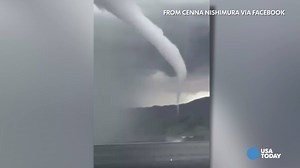72K views · 1.2K reactions | The huge waterspout was spotted over Lake Berryessa as storms brought hail and snow to northern California. | USA TODAY | Facebook