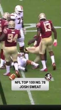 Coming in at No. 78 on the NFL Top 100 list, the former #floridastate legend Josh Sweat 🍢 #cfb