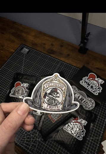 Print, cut, package repeat…your bad ass designs, our top notch quality. #stickerdesign #CharlotteMade #stationpride #smallbusiness #stickershop