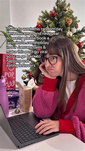 lastminute.com on Instagram: "Just a social media manager asking the internet for help so she can hit her Insta targets and log off early for the day 🙏 #lastminuteholidays #januarysales #twixmas #newyear"