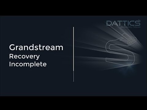 Grandstream Recovery Incomplete