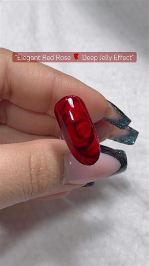 3D Rose Nails: The Ruby Red Look ❤️✨