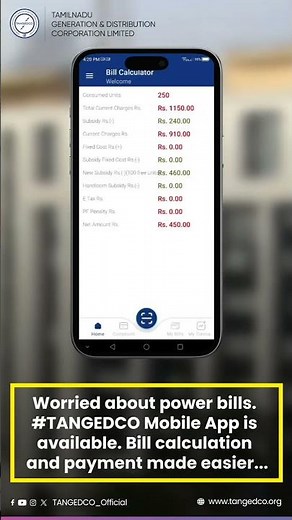 TANGEDCO - How calculate and pay your bills online - Mobile App