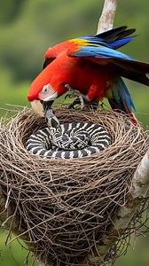 Macaw bravely defends its chicks from a deadly snake attack! | Path of Islam