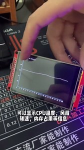 用ESP32做了一个无线电脑硬件信息监控屏，可以显示CPU风扇转速，内存占用等信息 #电脑副屏 #电子技术 #桌搭