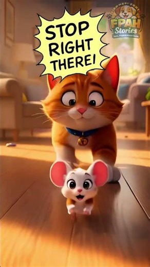 Angry Cat Catches Naughty Mouse 😱 | Silent Comic Animation #cartoon #shorts