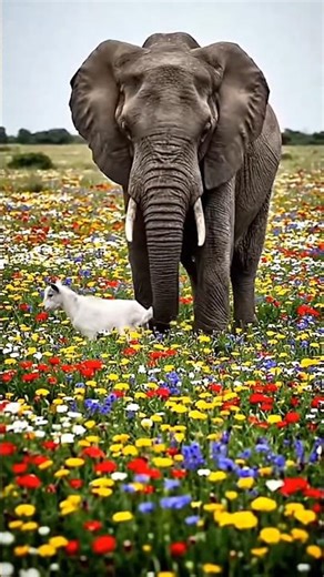 elephant goat and colourfull flowers 🥰💫🌷🌹🌺💐🌺🌹🪷🥀🌸🥀🌸🐘🦙🐐