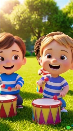 Cute Babies Playing Toy Drum 🥁 | Kids Cartoon Short