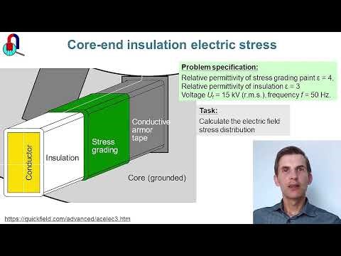 Electrical machine slot insulation simulation, performed with QuickField FEA software