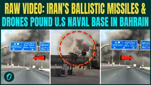 Iran BOMBS U.S Naval Base in Bahrain| Shahed Drone POUNDS U.S Navy 5th Fleet HQs - CHILLING VIDEO - Oneindia