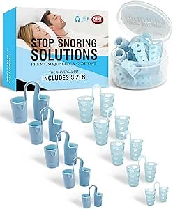 Anti Snoring Devices, 10 Pack Soft Silicone Nose Vents with Different Sizes to Stop Snoring, Effective Anti Snoring Nose Dilator to Enjoy A Peaceful Night's Sleep