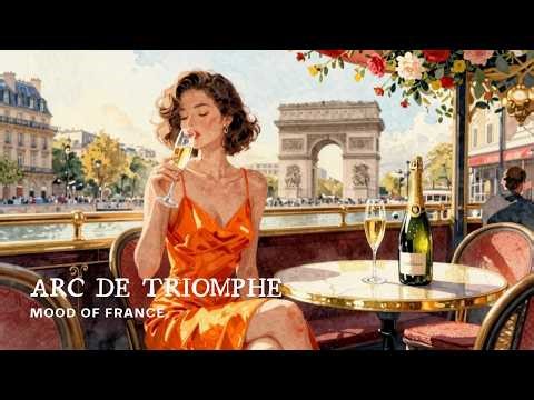 Paris Balcony Café Morning | 1970s Lounge Music with Arc de Triomphe for Study, Peace, Focus