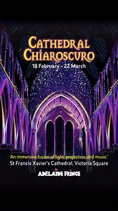 Prepare to see St Francis Xavier’s Cathedral as you’ve never seen it before. 💫 The Adelaide Fringe presents an immersive fusion of light, projection and music. Situated in the heart of Adelaide CBD, wander through a mesmerising world where art and sacred architecture intertwine, creating moments of movement, colour, beauty, stillness and awe. Showing 18 February – 22 March. 📆 | Adelaide Fringe