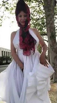 Super Windy day 2 White pleated Monroe dress! I got nice shots!