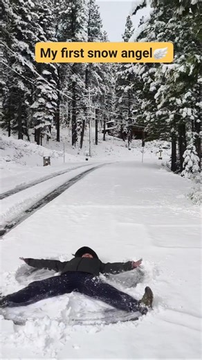 Making my first snow angel..Have you done this?🥰 #snowangel #explore #youtube #usareels #snowscene