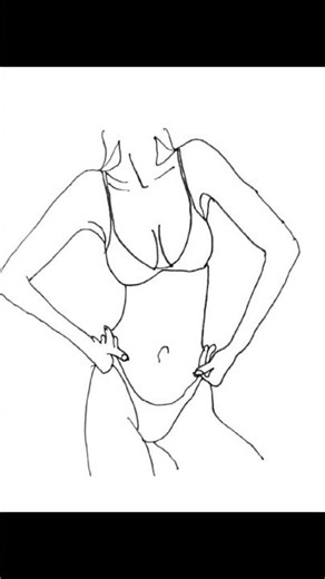 Bikini Model Sketch | Drawing No 5 | Curvy Canvas #drawing #art #anime #bikinimodel #bikini #shorts