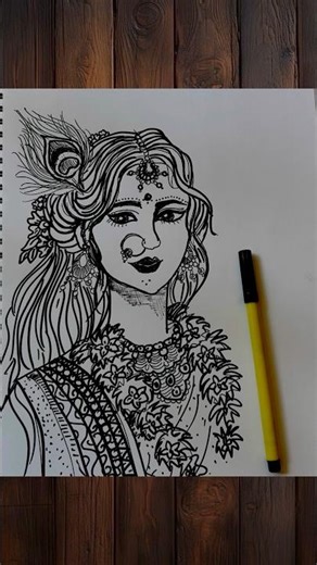 Krishna drawing|DIY | Radhakrishna sketch | how to draw #krishna #radhakrishna #radha