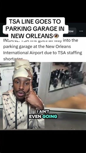 NOLA TSA Line Backed Up To Parking Lot #shorts