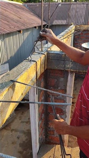 how to process rebar hook installation on beam #shorts