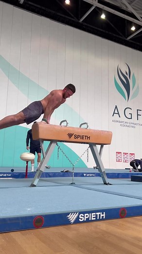 2023 Baku World Cup - Dom Cunningham IRL PH/FX/HB training 📷 @domcunn @gymnasticsire | International Gymnast Magazine