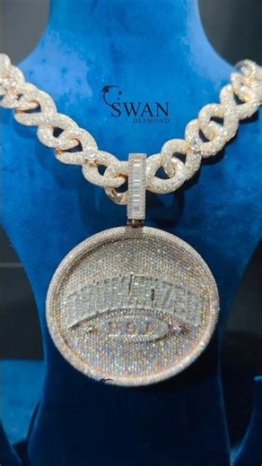 🔥 Big Size Rose Tone Custom Chain & Pendant | Moissanite Mozaic Setting Unboxing | Swan Diamond 💎✨