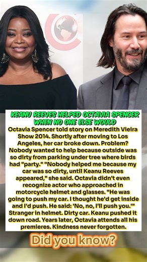 Keanu Reeves Once Pushed Octavia Spencer’s Broken Car — A True Hollywood Kindness 🚗💫