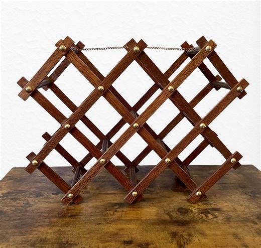 1970s Vintage Wood Wine Rack Foldable, Accordion Wine Rack - (USA - Tariff FREE) - Etsy