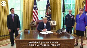 SPACE FORCE FLAG: The official flag of the Space Force - the 6th branch of the U.S. military - was unveiled in the Oval Office on Friday. It's the first new service and service flag in more than 72 years. | 8 News Now