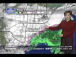 Weather Channel clip w/ Local Forecast 7PM-8PM Wednesday December 25 2002