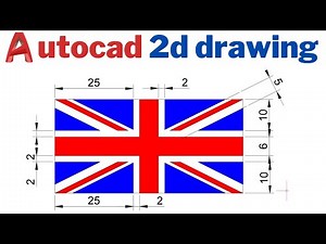 autocad 2d uk flag drawing #autocad #cadtutorial