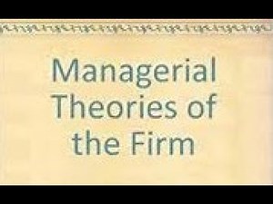 managerial theories of the firm ( Marris & Williamson theories)